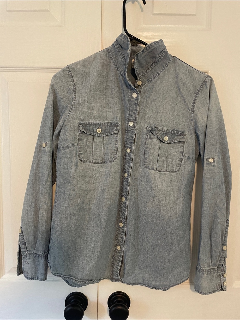 J. Crew Light Wash Denim Button-Down Shirt